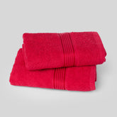 Kopa Quick Dry 100% Cotton Soft Terry Hand Towel 380 Gsm | Quick Dry 100% Cotton Super Absorbent, Lightweight (D'Ross) Hand Towel (Red)- Pack Of 2