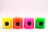PILLAR CANDLES FLUORESCENT COLOURS CNDLES | BEST FOR DECORATION SET OF 4