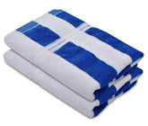 Kuber Industries Cotton Bath Towels 600 Gsm | Easily Washable Workout Gym Napkins For Men | Pocket Towel - Blue & White (Pack Of 2)