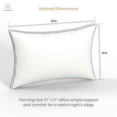 Gusseted Hotel Pillows For Sleeping, Neck Support Pillows, White | Down Alternative, Hypoallergenic, Bed Pillows | For Side & Back Stomach Sleepers, Soft & Supportive - Pack Of 1