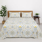 Printed Bedsheet For Single Bed With 2 Matching Pillow Covers - Soft Touch & Skin Friendly | Sized 60 X 90 Inches, Multicolor - 110 Thread Count Bed Sheet For A Comfortable Sleep