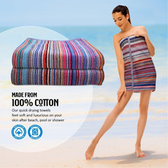 Ambra Linens Highly Absorbent Bath Towels 1 Kg | 100% Cotton, Soft & Plush All Seasons Use, Extra Large Size (Mixed Bandana)- Pack Of 2