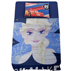 100% Cotton Kids Bedsheet For Single Bed With 1 Pillow Cover - 57 X 88 Inches, Navy Blue | Durable & Wrinkle Free - All Season Bedding