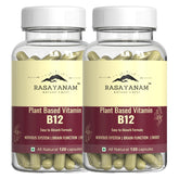 Rasayanam Plant Based Vitamin B12 Supplement For Men & Women | Organic Formulation For Vegetarians & Vegans To Support Nervous System & Brain Function | 120 Capsules , 200gm 0.4lbs , Each Pack Of 2