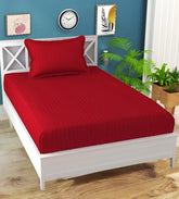 1 Single Bedsheet With 1 Pillow Cover - 60 X 90 Inches, Maroon | Durable & Long-Lasting | Naturally Soft, Breathable, & Skin-Friendly