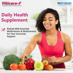 West - Coast Viticare F Multivitamin, Multimineral & Antioxidants Tablets, Over 24+ Key Nutrients For Daily Nutritional Requirement With Grape Seed Extract | 30 Tablets , 50gm 0.1lbs