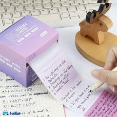 256 Pcs Sticky Notes Set With Dispenser, 8 Patterns Mini Sticky Notes For School, Home (Purple)