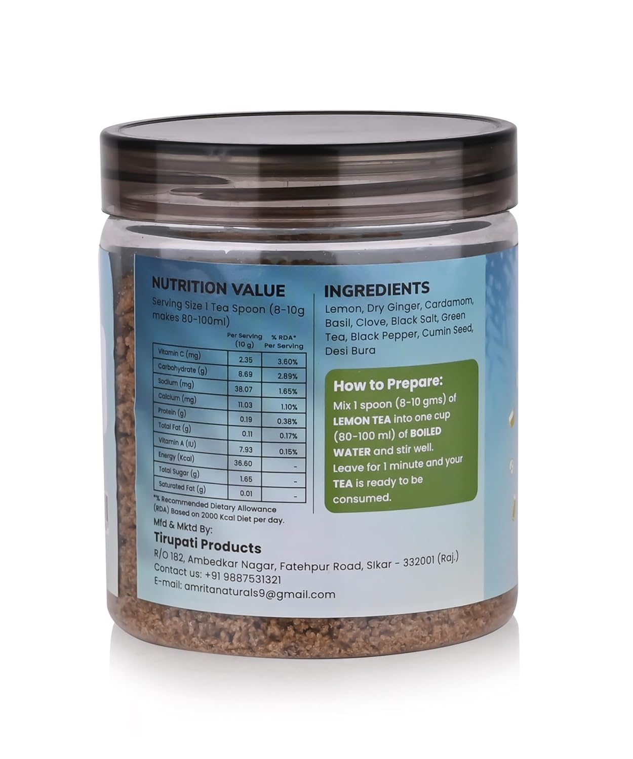 Amrita Naturals Lemon Herbal Tea - 250gm, 8.8 Ounce | Controls Weight Naturally, Boosts Immune System - Caffeine Free, Rich In Antioxidants Amrita Naturals Lemon Herbal Tea - 250gm, 8.8 Ounce | Controls Weight Naturally, Boosts Immune System - Caffeine Free, Rich In Antioxidants