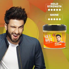 Set Wet Styling Hair Gel For Men Sport Extreme , 250gm 8.8 Oz. | Extreme Hold , High Shine | For Short To Medium Hair | No Alcohol , No Sulphate