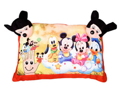 Disney Mickey & Friends Design Kid's Pillow, Velvet Super Soft Kids Pillow For Sleeping & Travel - 12 X 18 Inches | Suitable For All Sleepers, Multipurpose & Comfortable - 1 Piece
