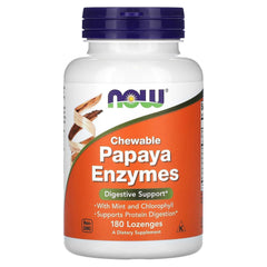 Now Foods, Chewable Papaya Enzymes, Digestive Health Support | 180 Lozenges, 300gm 0.66lbs