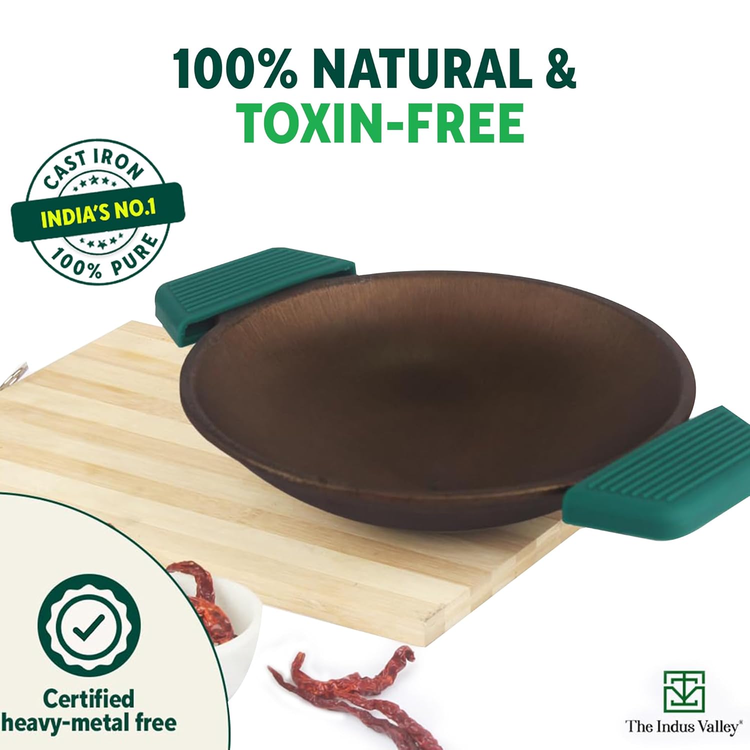 Super Smooth Black Cast Iron Appam Pan With Silicon Grip - 22cm, 8.7 Inch, 1.7 Kg | Gas Compatible, Pre-Seasoned, 100% Toxin-Free, Naturally Non-Stick, Long Lasting Super Smooth Black Cast Iron Appam Pan With Silicon Grip - 22cm, 8.7 Inch, 1.7 Kg | Gas Compatible, Pre-Seasoned, 100% Toxin-Free, Naturally Non-Stick, Long Lasting