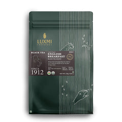 Luxmi Estates English Breakfast Black Tea Blend - 250gm Tin, 8.8 Ounce | USDA Organic Certified Tea - Darjeeling & Assam Tea | Smooth, Flavorful, Robust, Caffeinated Black Tea