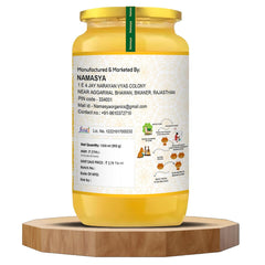 Pure Premium A2 Bilona Gir Cow Ghee By Namasya Organics | Rich In Nutrients Flavor Healthy Desi Ghee Perfect For Daal & Rotis | (1 Litr) 33.8 Ounce | Jar Pack