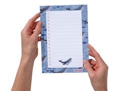A5 Notes/To Do List Notepad, Beautiful Checklist Pad, Tear-Off Sheets (Whale) Pack Of 1