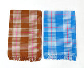 Bombay Dyeing Rimzim 100% Cotton Printed Soft & Slick Quick Drying Bath Towels 500 Gsm (Brown & Blue) - 2 Pcs