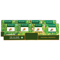 TE-A-ME Green Tea Suraksha Pack - 2 Boxes X 40 Tea Bags | Moringa+ Ashwagandha+ Kadha+ Tulsi Green Tea - Detox Green Tea & Slimming