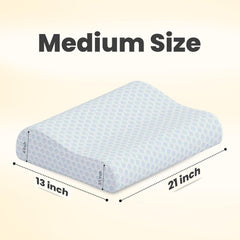 Cervical Pillow, Ventilated Cooling Gel Memory Foam Pillow, Grey - Medium Size | Orthopedic Pillow Neck Support Pillow For Sleeping, Neck & Shoulder Pain | Durable, Long Lasting - Pack Of 1