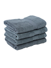 Bianca Ultra Soft Zero Twist 100% Cotton Towel Hand Towel 480 Gsm | Super Absorbent, Fluffy, Aerocore Organic Technology - For Men, Women, Gym, Kitchen (Grey)- Pack Of 4