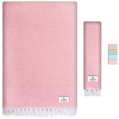 Suam Mellow Turkish Cotton Towel 300 Gsm | Best Absorbent Towel Pre-Shrunk, Lightweight, Quick Dry Bath Towel (Coral Pink)