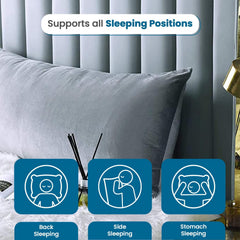 Full Body Support Hugging Pregnancy Pillow, Body Cuddle Sleeping Pillow, Grey | Relaxing Side Sleepers, Soft Long Bed Pillow With Premium Velvet Removable Cover | Multipurpose Hugging Pillow