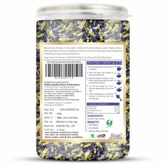 Online Quality Store Butterfly Pea Flower Herbal Tea - 100gm, 3.5 Ounce | Organic Pure Dried Flower Tea - Good For Hair & Skin | Caffeine Free - Steep As Hot Or Iced Tea