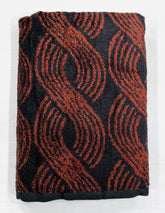 Bombay Dyeing Gama 450 Gsm | 100% Cotton Large Size Bath Towel Collection (Gama Large Swirl) - Black & Rust