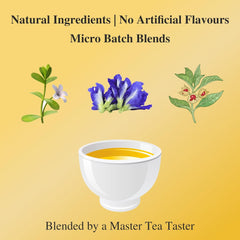 San-Cha Happy Mind Herbal Tea - 25 Biodegradable Herbal Tea Bags | Boosts Memory & Relieves Anxiety - Zero Caffeine | 3 Ayurvedic Super Herbs