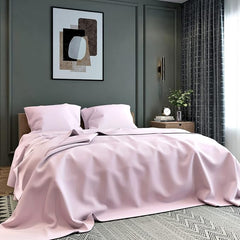 Microfiber Double Bed Bedsheet With 2 Pillow Covers Double Bed Sheet King Size - Size 90 X 95 Inches, Pink | 144 TC King Size Perfect Bedsheet