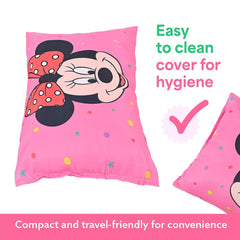 Soft & Cozy Pillow For Kid's, Comfortable Pillow For 2 Year Old's Disney Minnie, Pink - 12x18 Inches | Suitable For All Sleepers, Multipurpose & Comfortable, Breathable - Pack Of 3