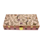 Classic Design Gold Plated Mgi Floral Decorative Box, Wedding Fancy Shagun Cash Box, Jewellery Box, Money Box, Gaddi Box, Colour - Pink, Style - Traditional
