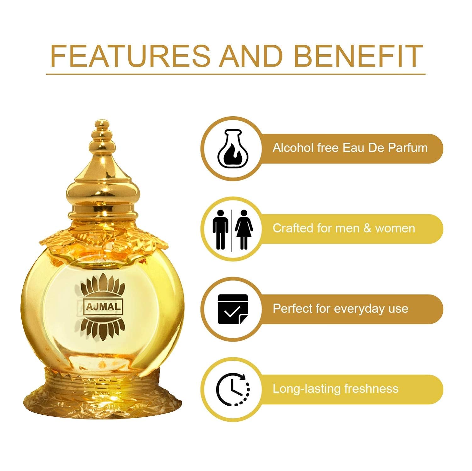 Ajmal Selfie Concentrated Perfume Oil Woody Aromatic Alcohol-free Attar 10ml 0.3 Fl.oz. For Men & Mukhallat Al Wafa Concentrated Perfume Oil Oriental Musky Alcohol-free Attar 12ml 0.4 Fl.oz. For Unisex Ajmal Selfie Concentrated Perfume Oil Woody Aromatic Alcohol-free Attar 10ml 0.3 Fl.oz. For Men & Mukhallat Al Wafa Concentrated Perfume Oil Oriental Musky Alcohol-free Attar 12ml 0.4 Fl.oz. For Unisex