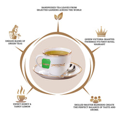 Twinings Lemon & Honey Green Tea - 200gm, 7.05 Ounce, 100 Enveloped Tea Bags | Good Source Of Hydration, Rich In Antioxidants - Caffeine Free Green Tea