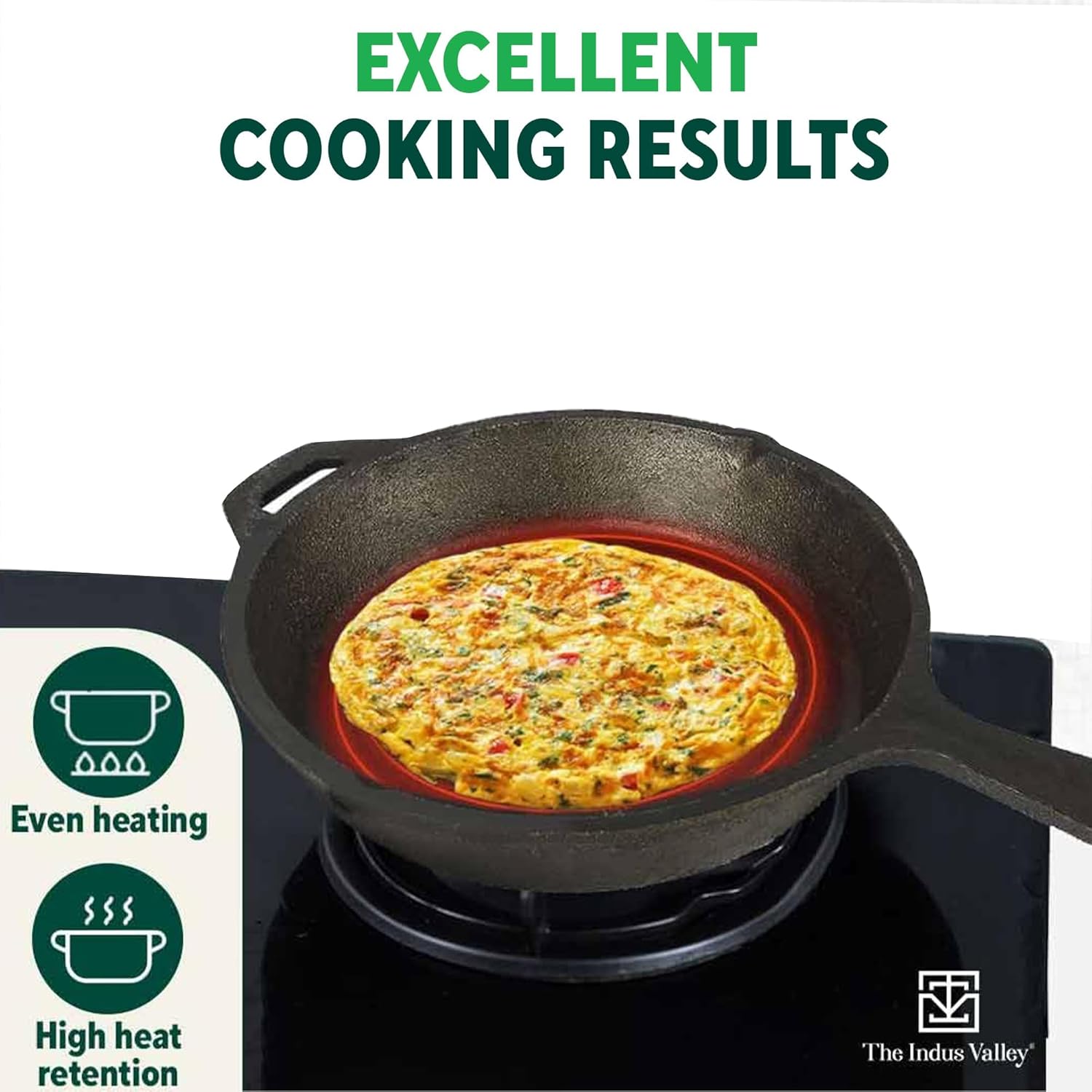 Pre-Seasoned Black Cast Iron Fry Pan Or Skillet With Long Handle - Medium, 25cm, 9.8 Inch,1.6 Ltr, 2.4 Kg | Induction Friendly, Nonstick Fish Fry Pan,100% Pure & Toxin Free, No Chemical Coating Pre-Seasoned Black Cast Iron Fry Pan Or Skillet With Long Handle - Medium, 25cm, 9.8 Inch,1.6 Ltr, 2.4 Kg | Induction Friendly, Nonstick Fish Fry Pan,100% Pure & Toxin Free, No Chemical Coating
