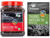 Goodricke Whole Leaf Black Tea Combo - Roasted Organic Darjeeling Tea + Thurbo Darjeeling Tea Pack Of 2 X 250gm, 8.8 Ounce Each | Low Caffeine Loose Leaves