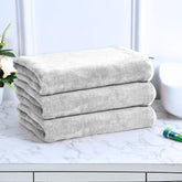 Black Gold The Finer Touch Premium Microfiber Bath Towel 1200 Gsm | Ultra Soft & Absorbent Quick Dry Towel Lightweight Microfiber Bath Towel (White) - Pack Of 3
