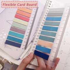 6 Sheets Sticky Index Tabs, Page Markers, Writable Page Sticky Notes With Ruler - 1200 Pcs