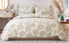 King Size Comforter With 1 King Size Flat Bedsheet & 2 Pillow Cover - (90x100 Inch) Cream | Perfect Gifts Set Wedding, Anniversary - 4 Pcs Bedding Set