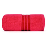 Micro Cotton Remy Basel Luxury Terry Cotton Bath Towel 550 Gsm | Super Comfortable 100% Long Staple Cotton Bath Towel (Cherry)