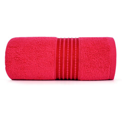 Micro Cotton Remy Basel Luxury Terry Cotton Bath Towel 550 Gsm | Super Comfortable 100% Long Staple Cotton Bath Towel (Cherry)