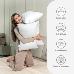 Adjustable Microfiber Sleeping Pillows, Soft Washable Pillows - 16" X 24 Inch | White Pillows, Bed Pillow, Neck Support, Fade-Resistant, Hypoallergenic, Washable - Set Of 2