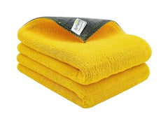 Softspun Microfiber Cloth Towel 1500 Gsm | Extra Thick Microfiber Cleaning Cloths Perfect For Bike, Auto, Cars Both Interior & Exterior (Yellow & Grey)- Pack Of 4