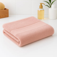 Earthy Fables Airlux Bath Towel 500 Gsm | Pure Carded Cotton, Soft, Absorbent, Quick Dry & Skin-Friendly Towel (Blush)