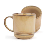 Large Ceramic Coffee Mug Set Of 2 - Reactive Beige, 400ml Each | Ceramic Mug With Glossy Finish - Mug For Coffee | Ceramic Coffee Mug - Porcelain Coffee Cup | Microwave Safe