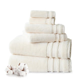 Mytrident Finesse 100% Cotton 2 Bath + 2 Hand & 2 Face Towels 1800 Gsm (Linen) -6 Piece