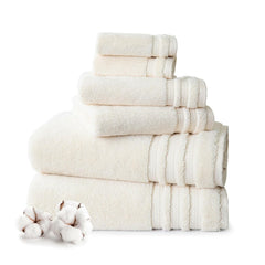 Mytrident Finesse 100% Cotton 2 Bath + 2 Hand & 2 Face Towels 1800 Gsm (Linen) -6 Piece