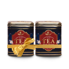 Makaibari Roasted Darjeeling Smoky Mountain Peaty Black Tea - Pack Of 2 X 100gm Tin Caddy, 3.5 Ounce Each | USDA Certified Premium Darjeeling Loose Leaf Tea - High Caffeine Loose Leaves