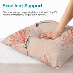 Microfiber Square Pillow Cushion For Sofa & Bed, Cream Silk - 12 X 12 Inch | Fluffy, For Comfort & Back Support | Breathable, Neck Support | Premium Cotton Cushion Cover With Zip - Set Of 1