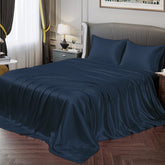 1 Double Bedsheet For King Size With 2 Pillow Covers - 108 X 108 Inches, Navy Blue | Perfect For Romantic Night, Excellent Gift For All Celebrations Bedsheet