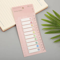 200 Sheet Doted Sticky Note With Header Transparent Ruler Function | Writable Index Tabs For Books